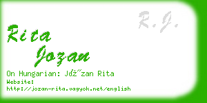 rita jozan business card